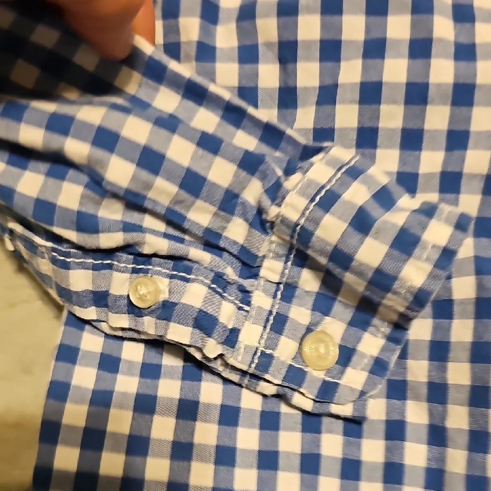 OshKosh B'gosh Checkered Blue White Button-Down Shirt Size 5 Toddler Boy Girl